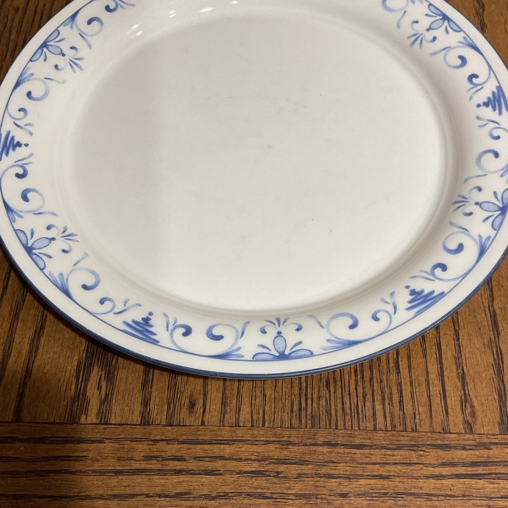 Lenox Chinastone Country Blue White Dinner Plate with Blue Scroll Border USA - Picture 2 of 5